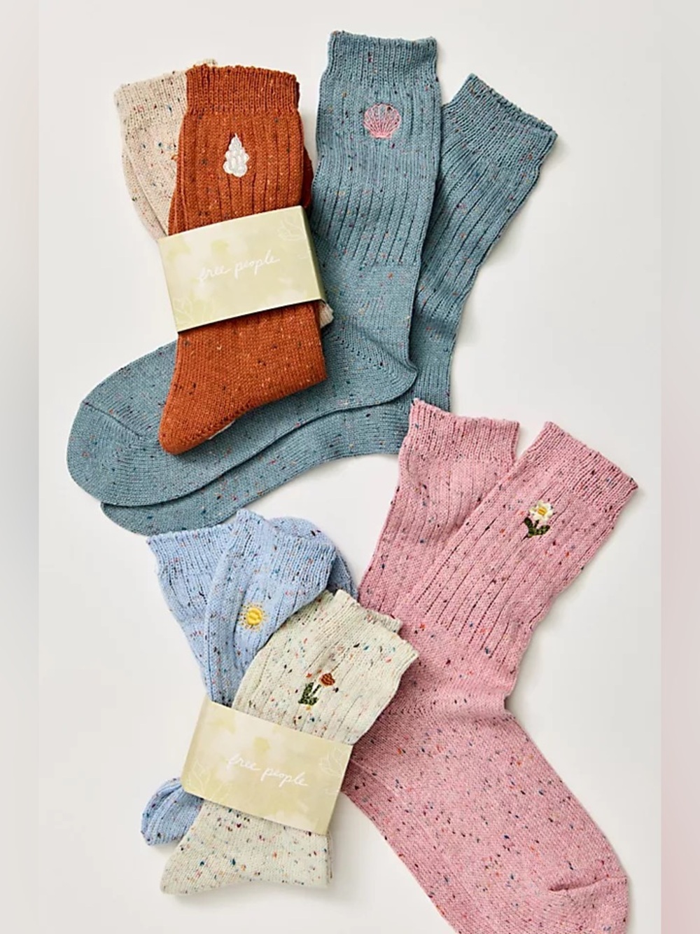 New Free People Halcyon Heritage Sock Pack Six 6 Pairs Sets